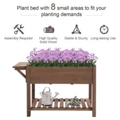 Outsunny Wooden Raised Garden Plant Stand Tall Flower Bed With Shelf 123 X 54 X 74cm 12 Outsunny Wooden Raised Garden Plant Stand Tall Flower Bed With Shelf 123 X 54 X 74cm -OUTSUNNY Store 0Ik56917dc5b043d1 e8064692 2ca1 47c8 be81 7ca6bc3a9cfa