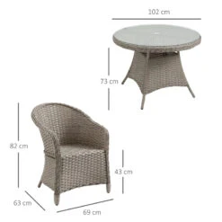 Outsunny Rattan Dining Set 4 Seater - Grey 16 Outsunny Rattan Dining Set 4 Seater - Grey -OUTSUNNY Store 0JGa1218041c966ae jpg