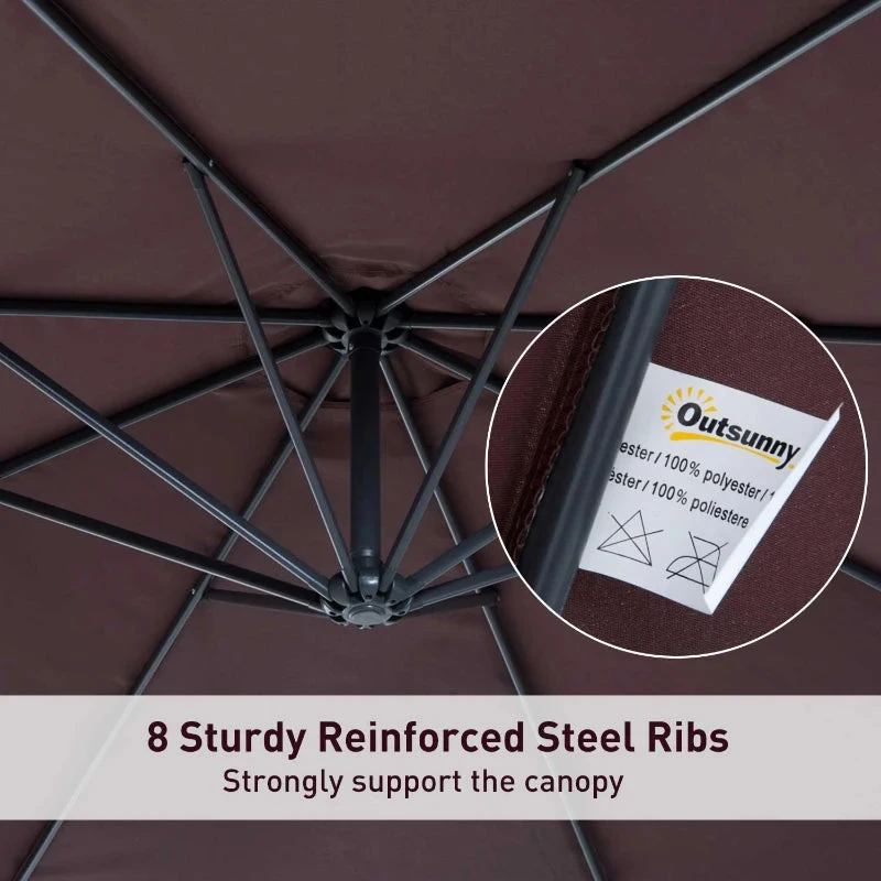 OUTSUNNY Oasis Patio Offset Umbrella 4 OUTSUNNY Oasis Patio Offset Umbrella - Image 4