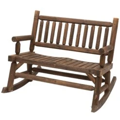 Outsunny2 Seater Rocking Chair - Brown