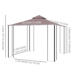 Outsunny 3 X 3(m) Gazebo Coffee -OUTSUNNY Store 0zRa1217f788cc56e jpg