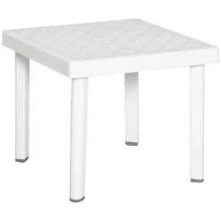 Outsunny Patio End Table - White