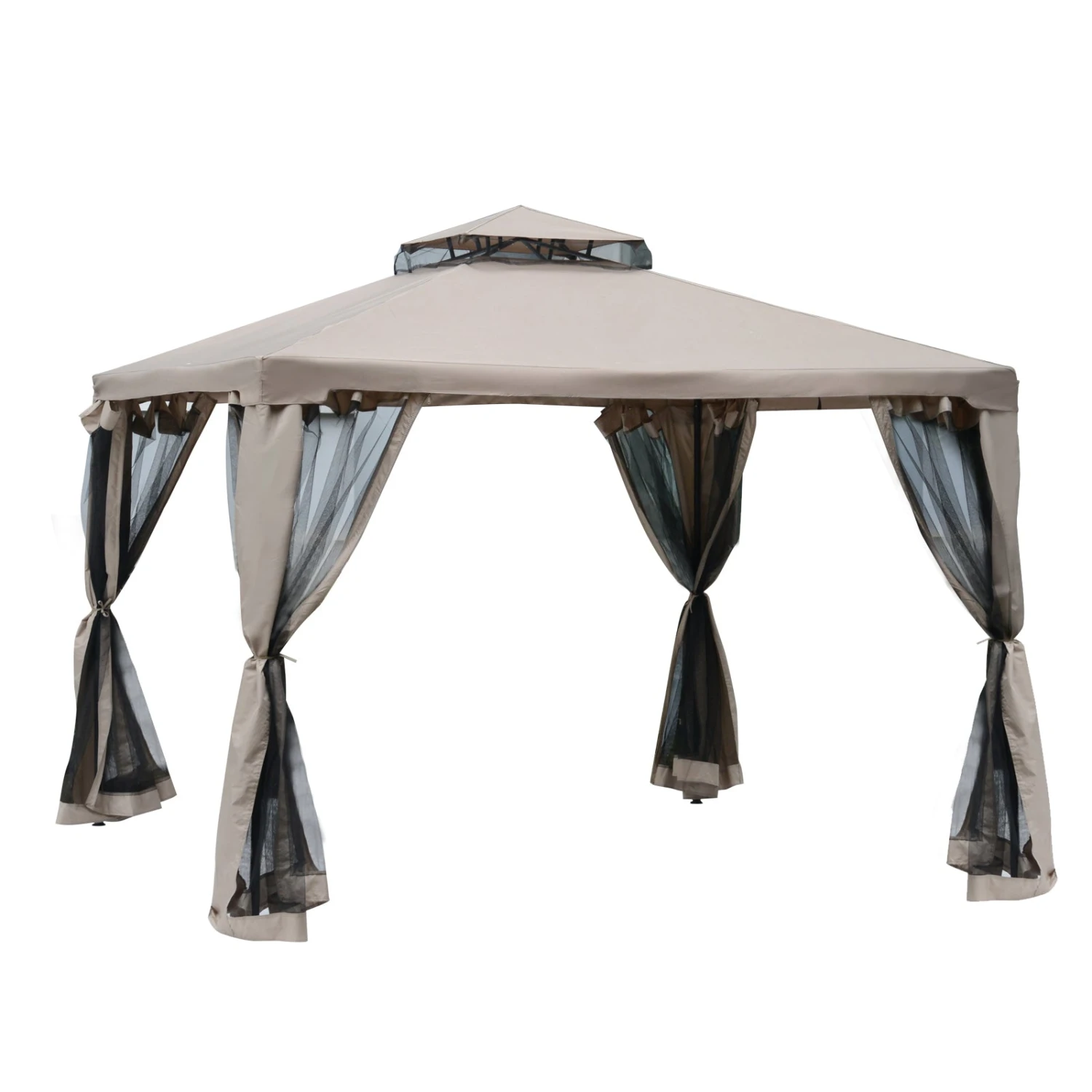 Outsunny Outdoor Gazebo 295L X 295W X 263Hcm-Taupe 1 Outsunny Outdoor Gazebo 295L X 295W X 263Hcm-Taupe