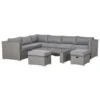 Outsunny Outdoor Rattan Sofa Corner Set 6 Piece - Grey