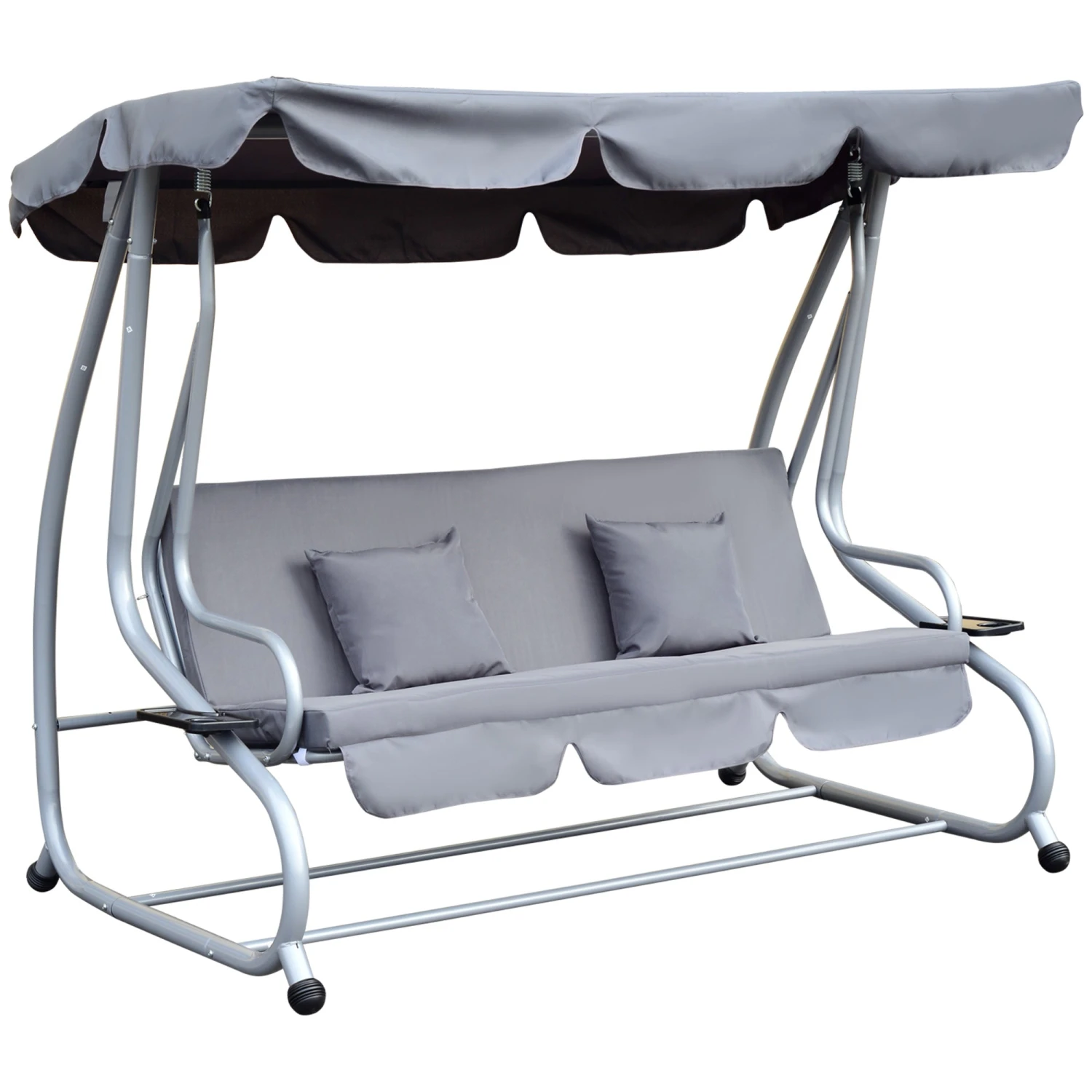 Outsunny Swing Seat 3 Seater - Grey 1 Outsunny Swing Seat 3 Seater - Grey