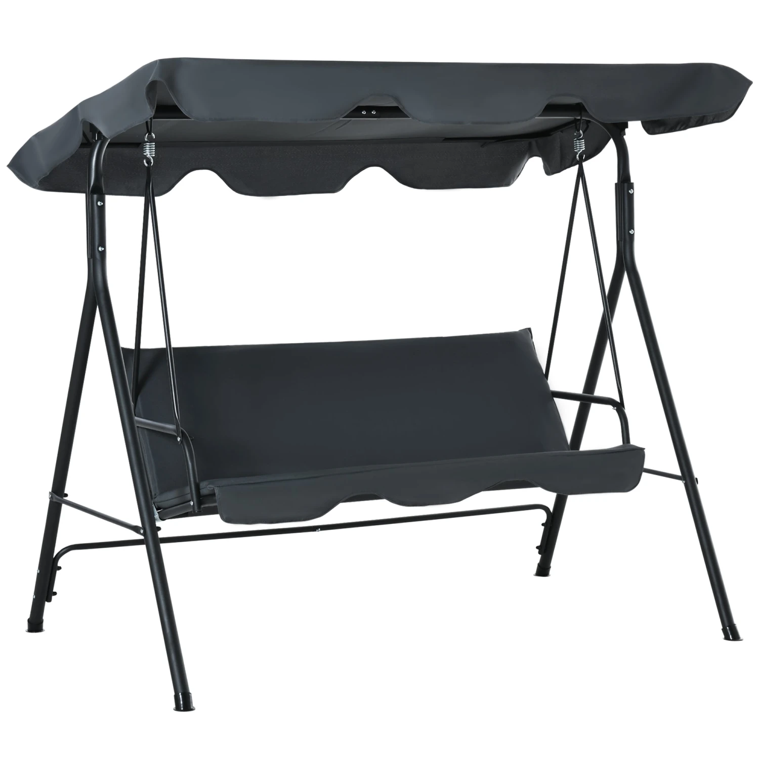 Outsunny Swing Chair 3-Seater -Dark Grey 1 Outsunny Swing Chair 3-Seater -Dark Grey