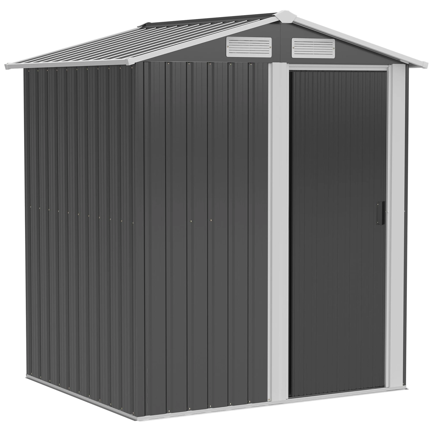 Outsunny Metal Storage Shed With Sliding Door 5ft X 4.3ft - Grey 1 Outsunny Metal Storage Shed With Sliding Door 5ft X 4.3ft - Grey