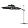 Outsunny Cantilever Banana Parasol With Solar Lights 3m - Dark Grey
