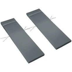 Outsunny Set Of 2 Lounger Cushions - Dark Grey