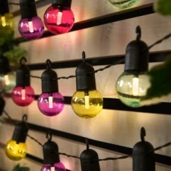 Silver & Stone Solar Powered Party String Lights With 50 Multi Coloured LEDs 11 Silver & Stone Solar Powered Party String Lights With 50 Multi Coloured LEDs -OUTSUNNY Store 120333 2042275 image 5