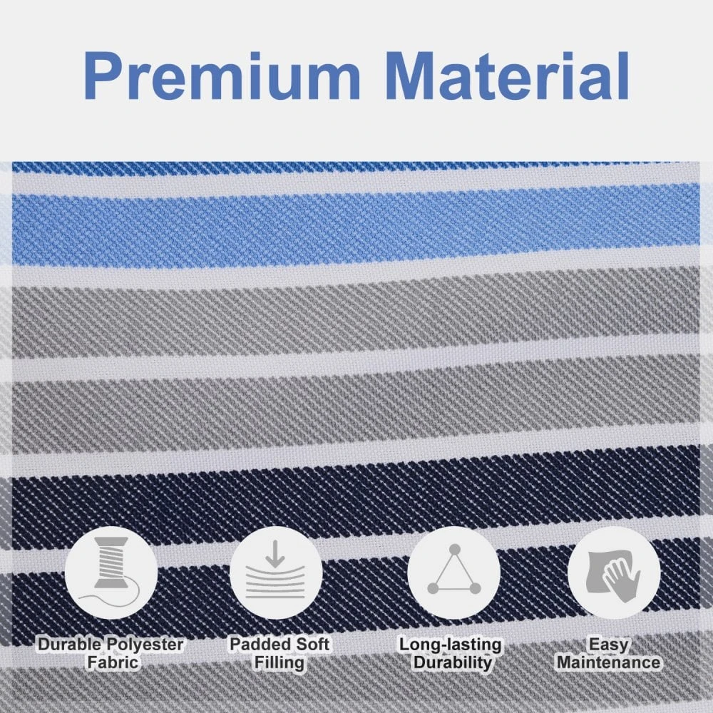 Outsunny Set Of 2 Durable Swing Chair Cushions - Blue 6 Outsunny Set Of 2 Durable Swing Chair Cushions - Blue - Image 6