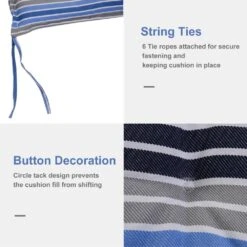 Outsunny Set Of 2 Durable Swing Chair Cushions - Blue 15 Outsunny Set Of 2 Durable Swing Chair Cushions - Blue -OUTSUNNY Store 1623856933 37257300