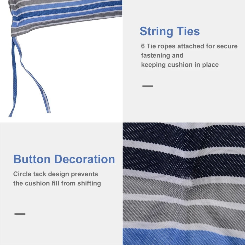 Outsunny Set Of 2 Durable Swing Chair Cushions - Blue 7 Outsunny Set Of 2 Durable Swing Chair Cushions - Blue - Image 7