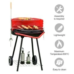 Outsunny Outdoor Charcoal BBQ Grill With Wheels - Red/ Black 14 Outsunny Outdoor Charcoal BBQ Grill With Wheels - Red/ Black -OUTSUNNY Store 1623856956 03916800 2698a1cf 9e31 49aa b7e5 f1d3ab3f48b6
