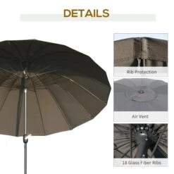 Outsunny 2.5 M Umbrella Parasol With Adjustable Tilt Crank - Dark Grey -OUTSUNNY Store 1624009145 77570800 20c655fb ed5a 4dc6 a2af b7da79b3d013