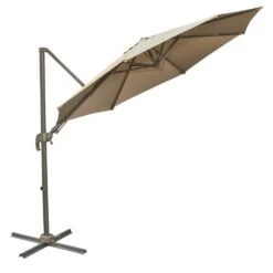 Outsunny Adjustable Angle Hanging Parasol 3 M - Khaki -OUTSUNNY Store 1624009189 25341600 4a6f726c 2849 481b 9033 722fb18390c2