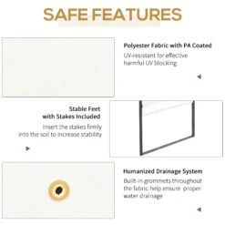 Outsunny Metal Frame Garden Gazebo Black/ Cream 13 Outsunny Metal Frame Garden Gazebo Black/ Cream -OUTSUNNY Store 1624009222 43390100