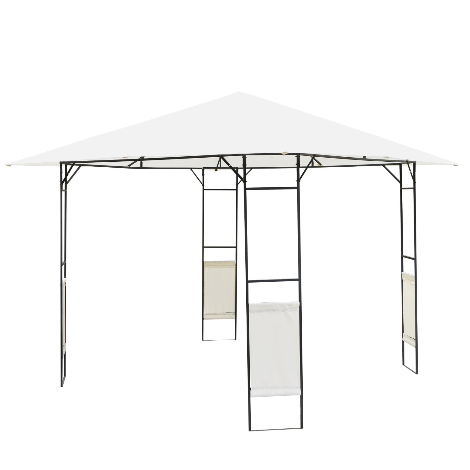 Outsunny Metal Frame Garden Gazebo Black/ Cream 1 Outsunny Metal Frame Garden Gazebo Black/ Cream