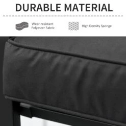 Outsunny-2 Seater Outdoor Bench Cushion Black -OUTSUNNY Store 1624009317 30064300