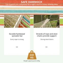 Outsunny Portable Cotton Double Hammock Bed With Pillow - Green -OUTSUNNY Store 1624009324 16397200 458484c4 a7fa 4125 93e6 7500eae4ac22