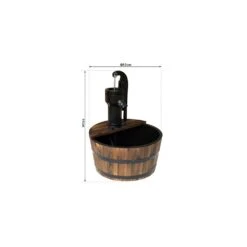 Outsunny Wooden Barrel Water Pump Fountain -OUTSUNNY Store 1624009444 76009700