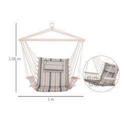 Outsunny Hanging Rope Frame Hammock Chair - Multi Colour -OUTSUNNY Store 1624009455 30318800 fcad0887 3ff4 4b8f 85ab f93bd8d3b931