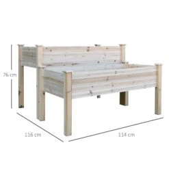 2 Piece Elevated Wooden Planter -OUTSUNNY Store 1624009598 00840600