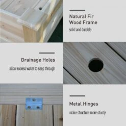 2 Piece Elevated Wooden Planter -OUTSUNNY Store 1624009602 96605300