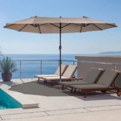 Outsunny 4.6m Double-Sided Patio Parasol Sun Umbrella-Tan -OUTSUNNY Store 1624009629 71962200 b9f9eb85 3f50 40ff 941c bdb0c29c3167