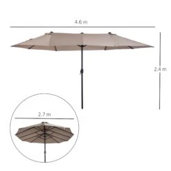 Outsunny 4.6m Double-Sided Patio Parasol Sun Umbrella-Tan -OUTSUNNY Store 1624009633 02115400 27e7841c 3b4b 4586 a8d0 0cac079a2a58