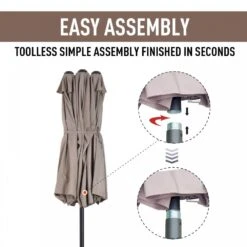 Outsunny 4.6m Double-Sided Patio Parasol Sun Umbrella-Tan -OUTSUNNY Store 1624009634 14820600 d5d6b3ce 6a81 4d86 950e 5f98bbb79b6f