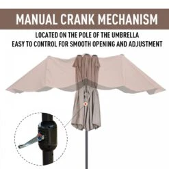 Outsunny 4.6m Double-Sided Patio Parasol Sun Umbrella-Tan -OUTSUNNY Store 1624009638 26224000 a7854d18 aa29 40fa a9d1 0ac36daae267
