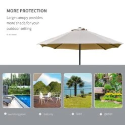Outsunny 4.4 M Double-Sided Parasol Umbrella With LED Solar Lights - Khaki -OUTSUNNY Store 1624009704 43779500 a155e22e cb2f 4dda 8181 0f8fe8591b37