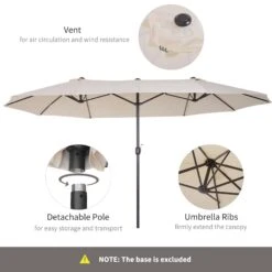 Oasis 4.6 M Double Sided Garden Parasol - Cream 15 Oasis 4.6 M Double Sided Garden Parasol - Cream -OUTSUNNY Store 1624009784 64829500 1a672620 2e45 4aff 9c72 1021a48104b9