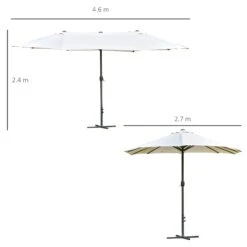Oasis 4.6 M Double Sided Umbrella Parasol - White 11 Oasis 4.6 M Double Sided Umbrella Parasol - White -OUTSUNNY Store 1624014799 53373600 e69649b9 ad8b 4518 a723 6f7b3830eaf2