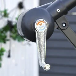 Outsunny Steel Hanging Banana Umbrella Parasol - Red -OUTSUNNY Store 1624014856 29805900