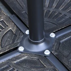 Outsunny Steel Hanging Banana Umbrella Parasol - Red -OUTSUNNY Store 1624014860 26290700