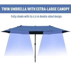 Outsunny Double Sided Umbrella Parasol With Cross Base 4.6 M - Blue 14 Outsunny Double Sided Umbrella Parasol With Cross Base 4.6 M - Blue -OUTSUNNY Store 1624014884 22232900 eaf66a21 b189 484d 86b6 7b83d2b1c4f2