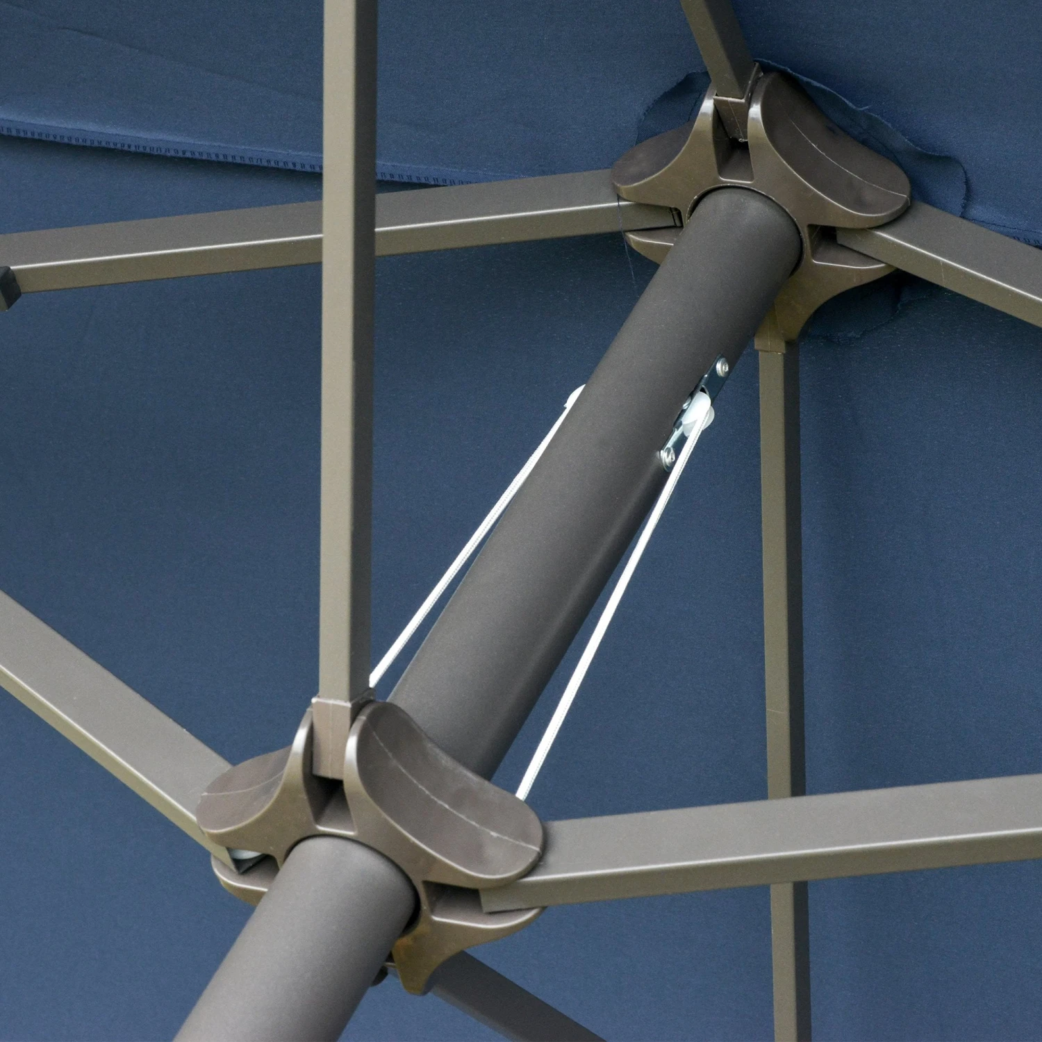 Outsunny Double Sided Umbrella Parasol With Cross Base 4.6 M - Blue 5 Outsunny Double Sided Umbrella Parasol With Cross Base 4.6 M - Blue - Image 5