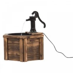 Outsunny Garden Wooden Electric Water Fountain