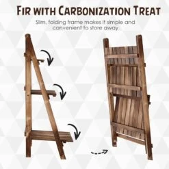 Outsunny 3 Tier Wooden Flower Pot Stand 13 Outsunny 3 Tier Wooden Flower Pot Stand -OUTSUNNY Store 1624015015 51404700