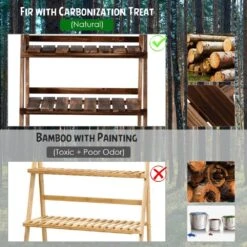 Outsunny 3 Tier Wooden Flower Pot Stand 14 Outsunny 3 Tier Wooden Flower Pot Stand -OUTSUNNY Store 1624015026 56057100