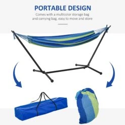 Outsunny Hammock With Metal Stand And Carrying Bag 17 Outsunny Hammock With Metal Stand And Carrying Bag -OUTSUNNY Store 1624015119 50164100