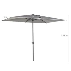 Oasis 3 X 2 M Adjustable Title Crank Garden Parasol - Grey -OUTSUNNY Store 1624015164 44461400