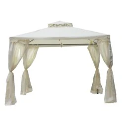 Oasis 3 M X 3 M 2 Tier Draper Garden Gazebo/ Marquee - Cream