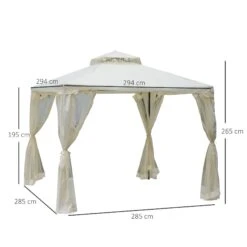 Oasis 3 M X 3 M 2 Tier Draper Garden Gazebo/ Marquee - Cream -OUTSUNNY Store 1624015349 16205600
