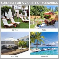 Outsunny Double Tier Wooden Umbrella Parasol 2.7m - Grey 13 Outsunny Double Tier Wooden Umbrella Parasol 2.7m - Grey -OUTSUNNY Store 1624015413 56142200