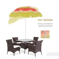 Oasis Hawaiian Style Garden Umbrella Parasol With Tilt - Multi Colour -OUTSUNNY Store 1624015522 84636800 6d62c49c 2f9c 4bca 87a2 35329146b96a