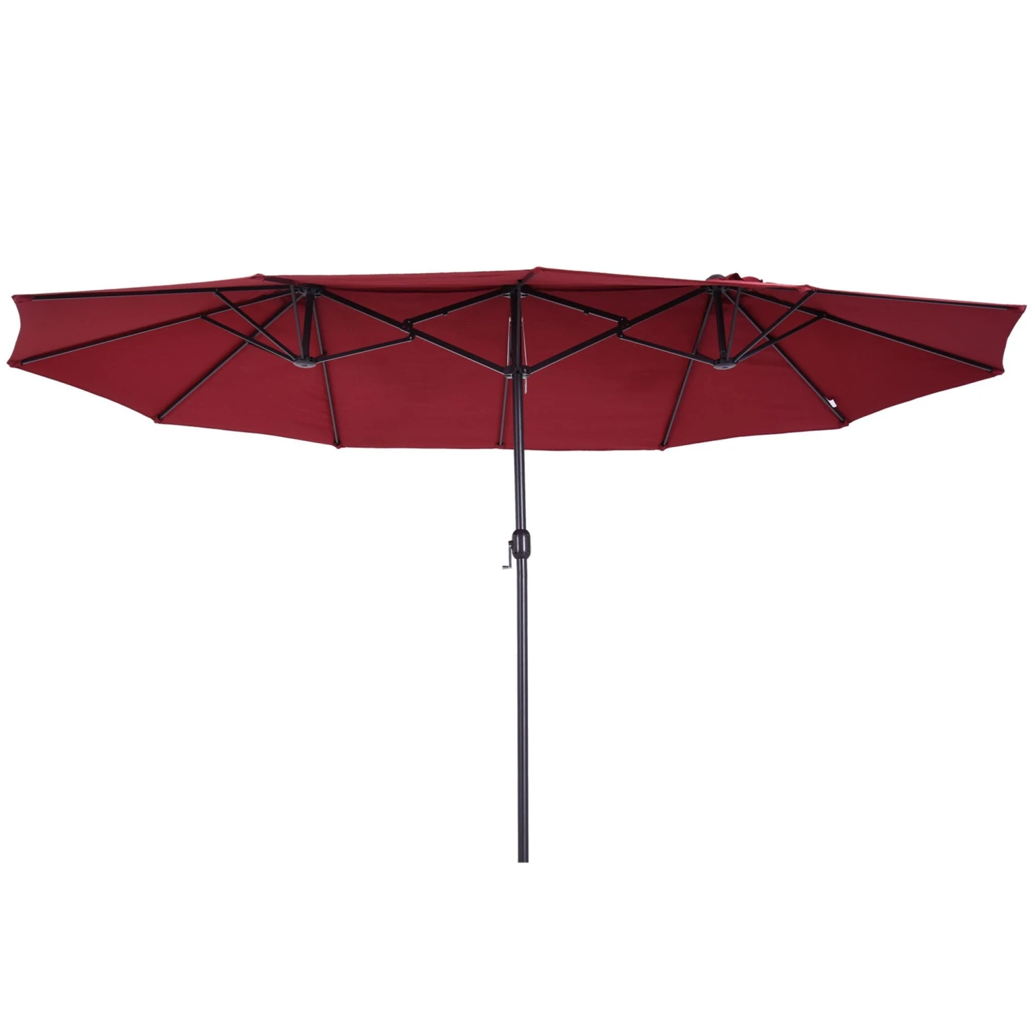 Oasis 4.6 M Double-Sided Umbrella Parasol - Wine Red 8 Oasis 4.6 M Double-Sided Umbrella Parasol - Wine Red - Image 8