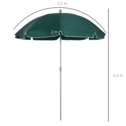 Oasis 2.2 M Steel Beach Umbrella Parasol - Dark Green 12 Oasis 2.2 M Steel Beach Umbrella Parasol - Dark Green -OUTSUNNY Store 1624015551 04584800